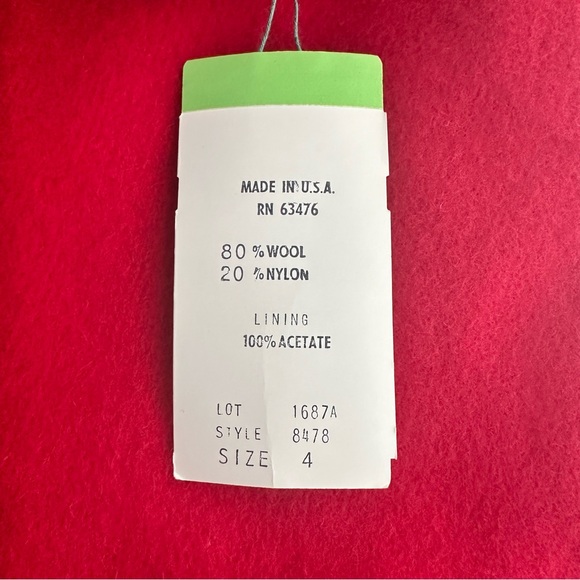 Vintage 90s  NWT Wool-Blend PARIS SPORT CLUB Long Coat Women’s Size 4 - Picture 8 of 10